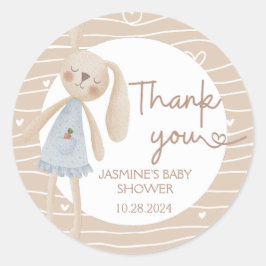 Leuke Boho Oh Baby Bunny Hearts Dank je wel Ronde Sticker