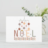 Leuke Boho Pastel Noel Kerst Kaart (Staand voorkant)