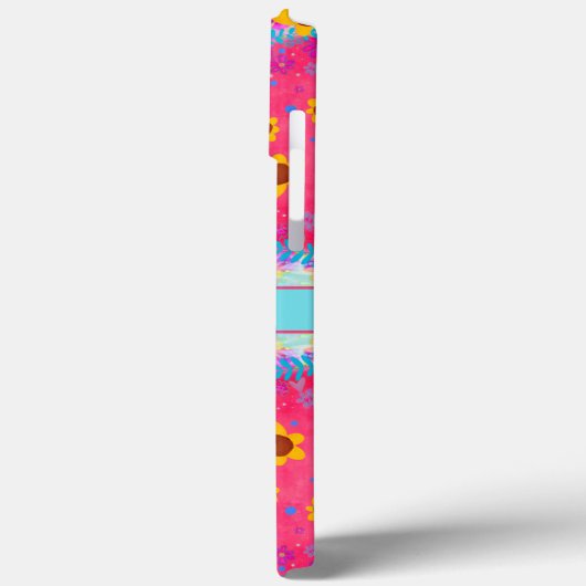 Leuke Boho Pink Floral Gepersonaliseerde Inspirati Case-Mate iPhone Case (Achterkant / Links)