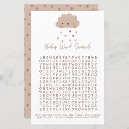 Leuke Boho Rain Cloud Baby shower Woord Search Gam