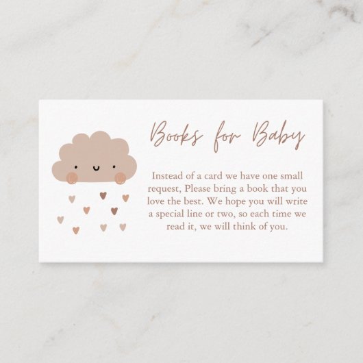 Leuke Boho Rain Cloud Boeken voor Baby Informatiekaartje (Voorkant)