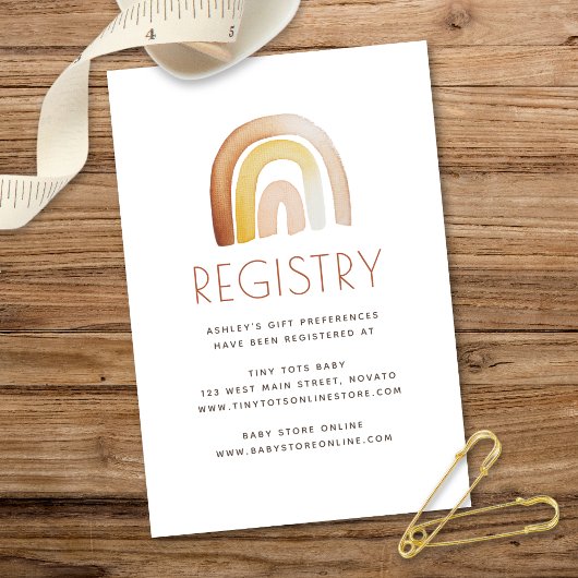 Leuke Boho Regenboog Baby shower Gift Enclosure Ka Kaart