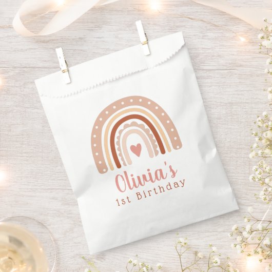 Leuke Boho regenboog meisjes eerste verjaardag Bedankzakje (Geknipt)