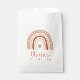 Leuke Boho regenboog meisjes eerste verjaardag Bedankzakje