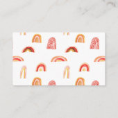 Leuke Boho Regenboog Wolken Luier Raffle Ticket Informatiekaartje (Achterkant)