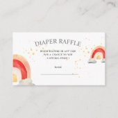 Leuke Boho Regenboog Wolken Luier Raffle Ticket Informatiekaartje (Voorkant)