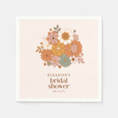 Leuke Boho Retro Bloemen Vrijgezellenfeest Aangepa Servet (Voorkant)