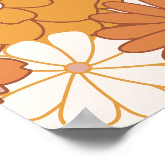 Leuke Boho Retro Bloemen Vrijgezellenfeest Welkoms Poster (Hoek)