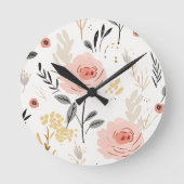 Leuke Boho Rozen Pattern Ronde Klok (Voorkant)
