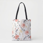 Leuke Boho Rozen Pattern Tote Bag (Voorkant)