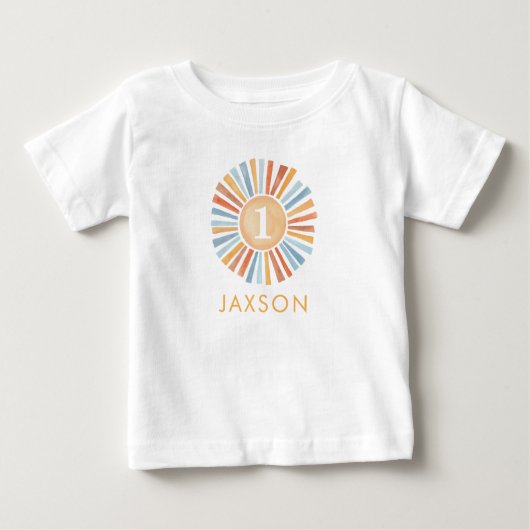 Leuke Boho Sunshine 1e verjaardag zon T-shirt (Voorkant)