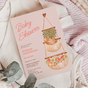 Leuke boho teddybeer genderneutraal baby shower kaart