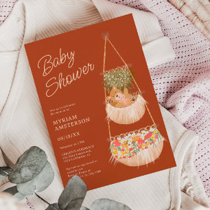 Leuke boho teddybeer genderneutraal baby shower kaart