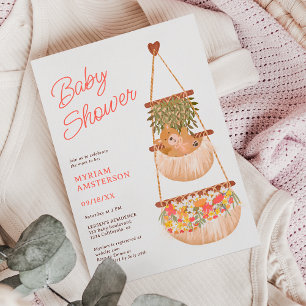 Leuke boho teddybeer genderneutraal baby shower kaart