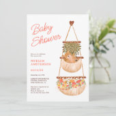 Leuke boho teddybeer genderneutraal baby shower kaart (Staand voorkant)