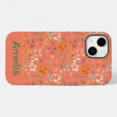Leuke boho tuin roze sinaasappel patroonnaam Case-Mate iPhone case (Achterkant (horizontaal))