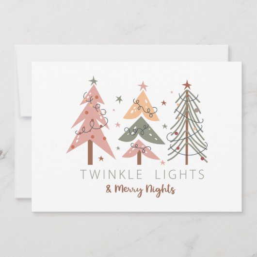 Leuke Boho Vrolijke Nachten Kerst Kaart (Voorkant)