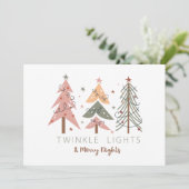 Leuke Boho Vrolijke Nachten Kerst Kaart (Staand voorkant)