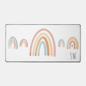 Leuke Boho Waterverf Regenboog Initialen Bureaumat (Voorkant)