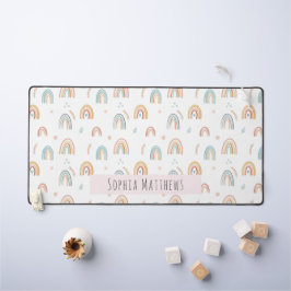 Leuke Boho Waterverf regenboogpatroon Bureaumat