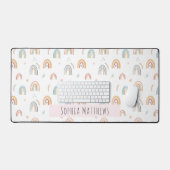 Leuke Boho Waterverf regenboogpatroon Bureaumat (Keyboard & Muis)