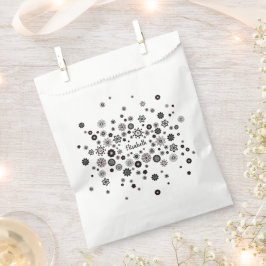 Leuke Boho  Zwart-wit Bloemen Naam toevoegen Bedankzakje