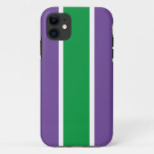 Leuke Bold Heldergroene Paarse Witte Racing Stripe Case-Mate iPhone Case (Achterkant)