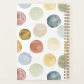 Leuke Bold Moderne Waterverf Polka Dot Monogram Planner (Achterkant)