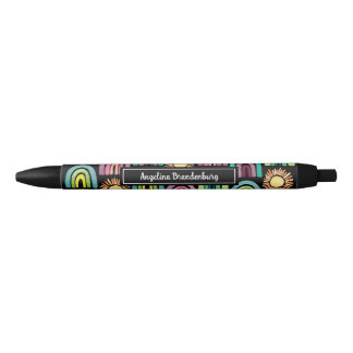 Leuke Bold Suns & Rainbows Terug naar School Kinde Zwarte Inkt Pen