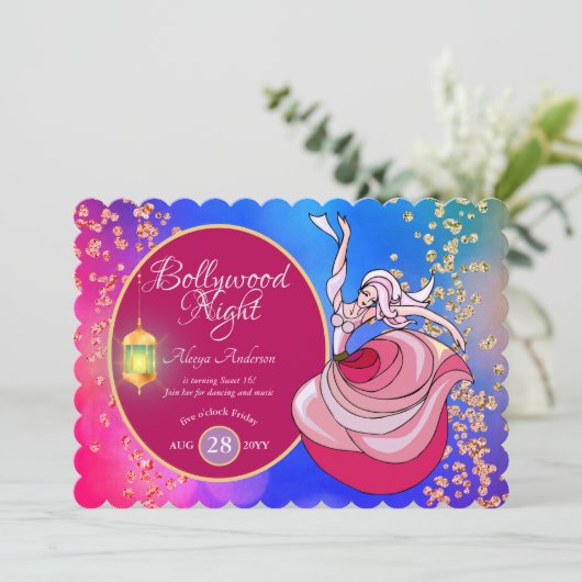 Leuke BOLLYWOOD Dans Muziek Feestje ELK EVENEMENT Kaart (Staand voorkant)