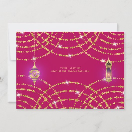 Leuke BOLLYWOOD Dansmuziek Feestje ELK EVENEMENT Kaart (Achterkant)