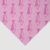Leuke Bonito Vis in Hot Pink op Pastel Pink Tissuepapier (Detail)