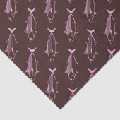 Leuke Bonito Vis in Pastel Roze op Deep Maroon Tissuepapier (Detail)