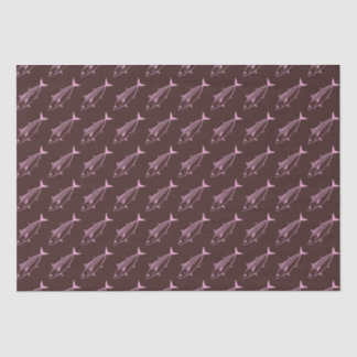 Leuke Bonito Vis in Pastel Roze op Deep Maroon Tissuepapier