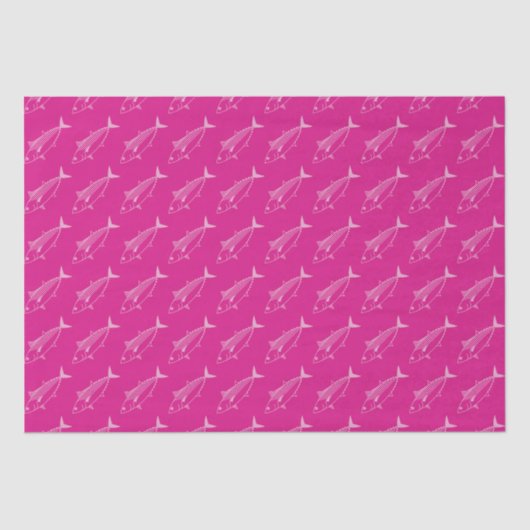 Leuke Bonito Vis in Pastel Roze op Hot Pink Tissuepapier (Voorkant)