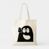 Leuke Boo Ghost Halloween Thema Zwart Tote Bag (Achterkant)