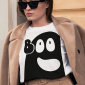 Leuke Boo Ghost Halloween Thema Zwart Wit T-shirt