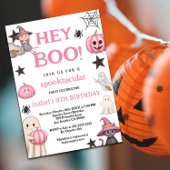 Leuke Boo Party Pink Ghost - Halloween 8E verjaard Kaart