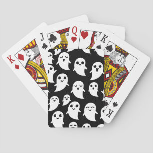 Leuke Boo Spook Halloween Cartoon Ghost Pokerkaarten