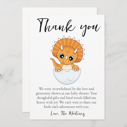 Leuke boodschap baby shower dank je kaarten (Voorkant / Achterkant)