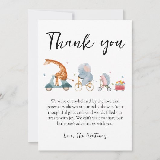 Leuke boodschap baby shower dank je kaarten (Voorkant)