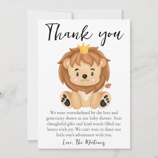 Leuke boodschap baby shower dank je kaarten (Voorkant)