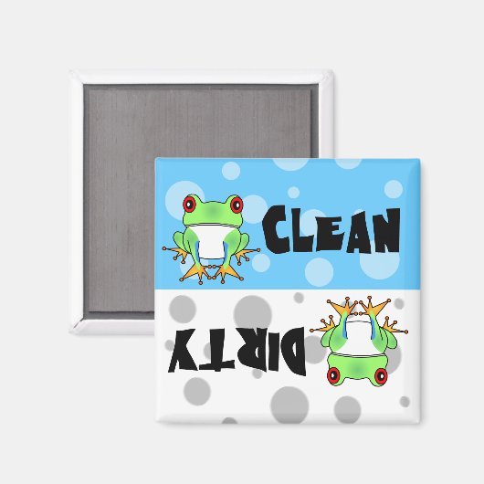 Leuke boomkikker schoon / vieze vaatwasser magneet (Voorkant / Achterkant)