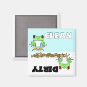 Leuke boomkikker schoon / vieze vaatwasser magneet (Voorkant / Achterkant)