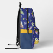 Leuke Boot Blauwe Print Gesneden Naaizak Bedrukte Rugzak (Links)