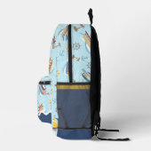 Leuke Boot Blauwe Print Gesneden Naaizak Bedrukte Rugzak (Rechts)