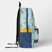 Leuke Boot Blauwe Print Gesneden Naaizak Bedrukte Rugzak (Links)