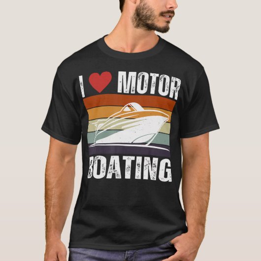 Leuke boot levensstijl Snelboot kapitein Ik hou va T-shirt (Voorkant)