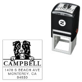 Leuke Border Collie Aangepaste Hond Adres Stempel (In situ)