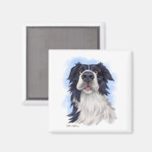 Leuke Border Collie Cartoon  Magneet (Voorkant / Achterkant)